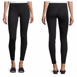 My Tribe Side Faux Leather Detail Leggings